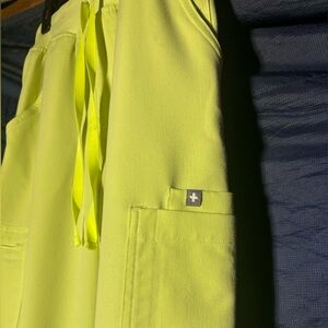 Bright Light Green Figs Scrub Pants
